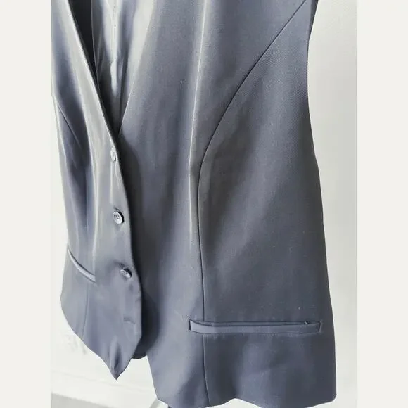 Curvy Plus Women's Black Sleeveless Blazers Open Front Casual Vests - Picture 3 of 8